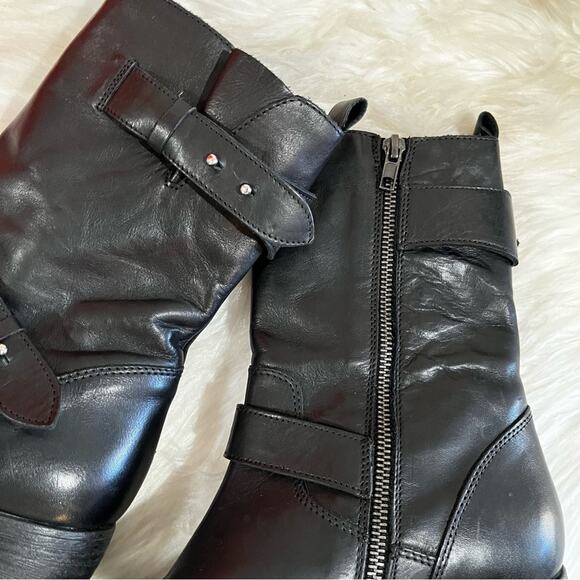 NEW Barbara Barbieri Leather Engineer Lug Sole Moto Mid Calf Boot Black 36 6 NWT - Picture 6 of 16